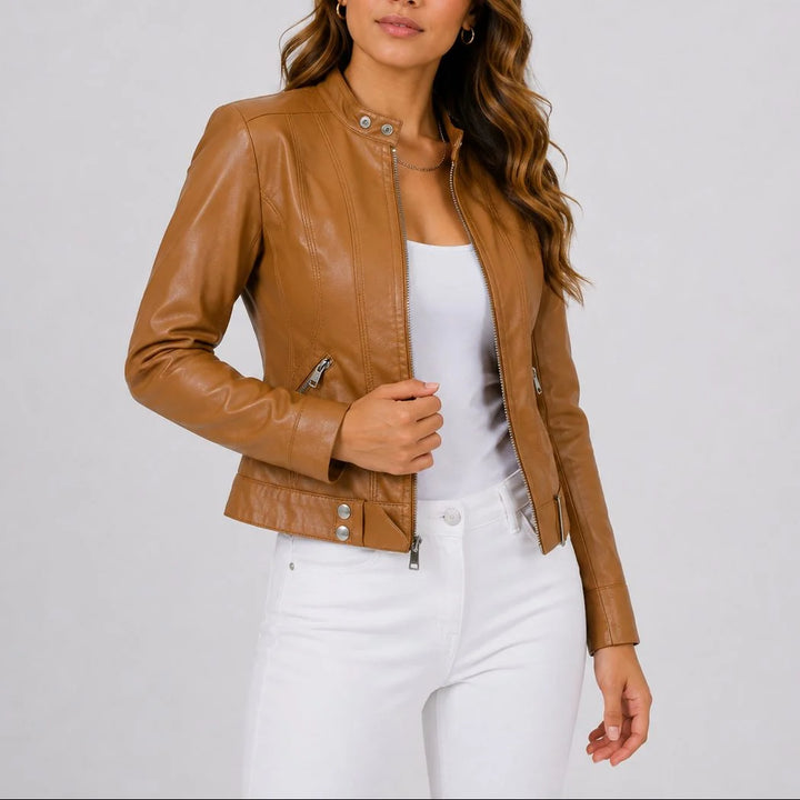 Sharon | Women's Cropped Moto Jacket