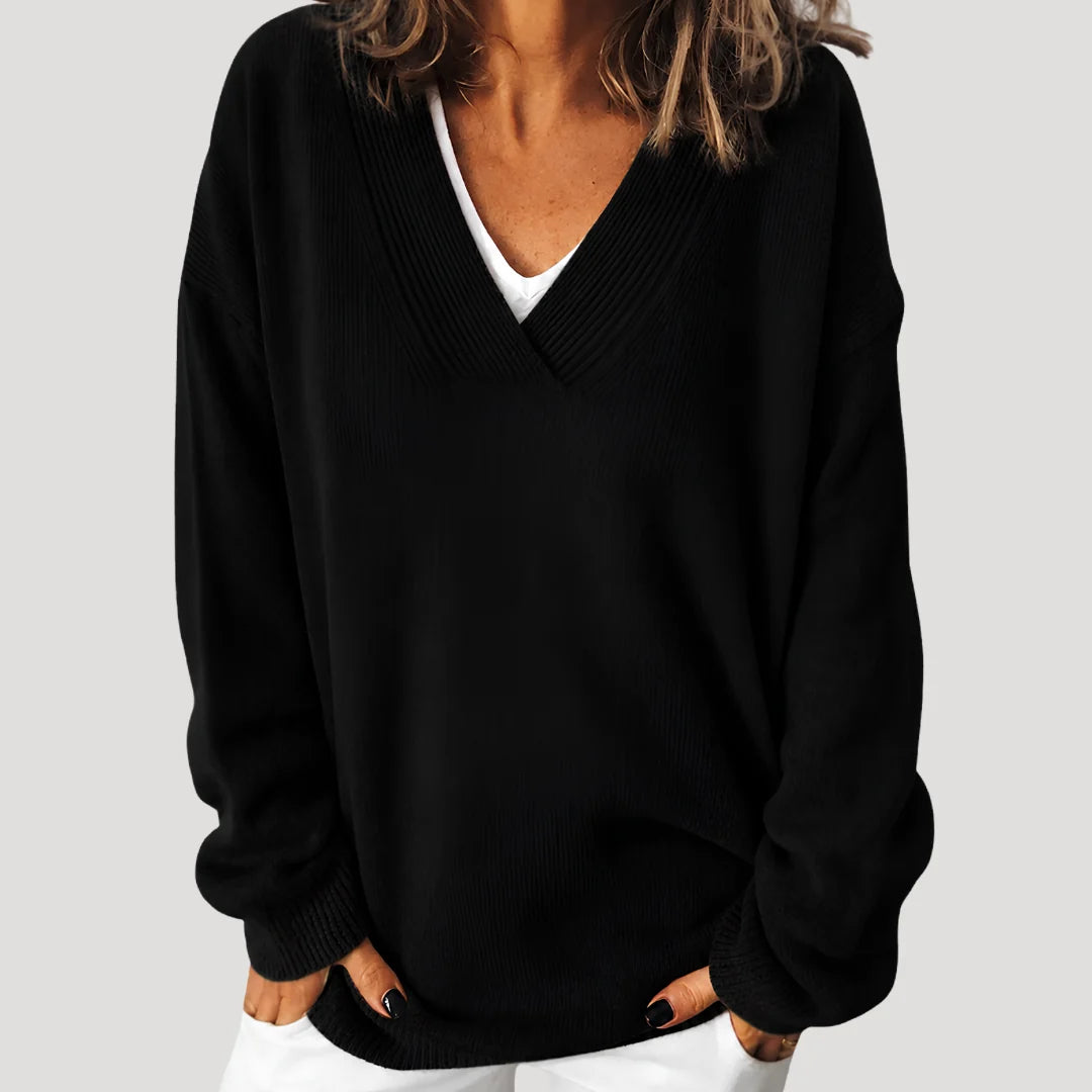 Sienna | Women's Oversized Deep V Neck Sweater
