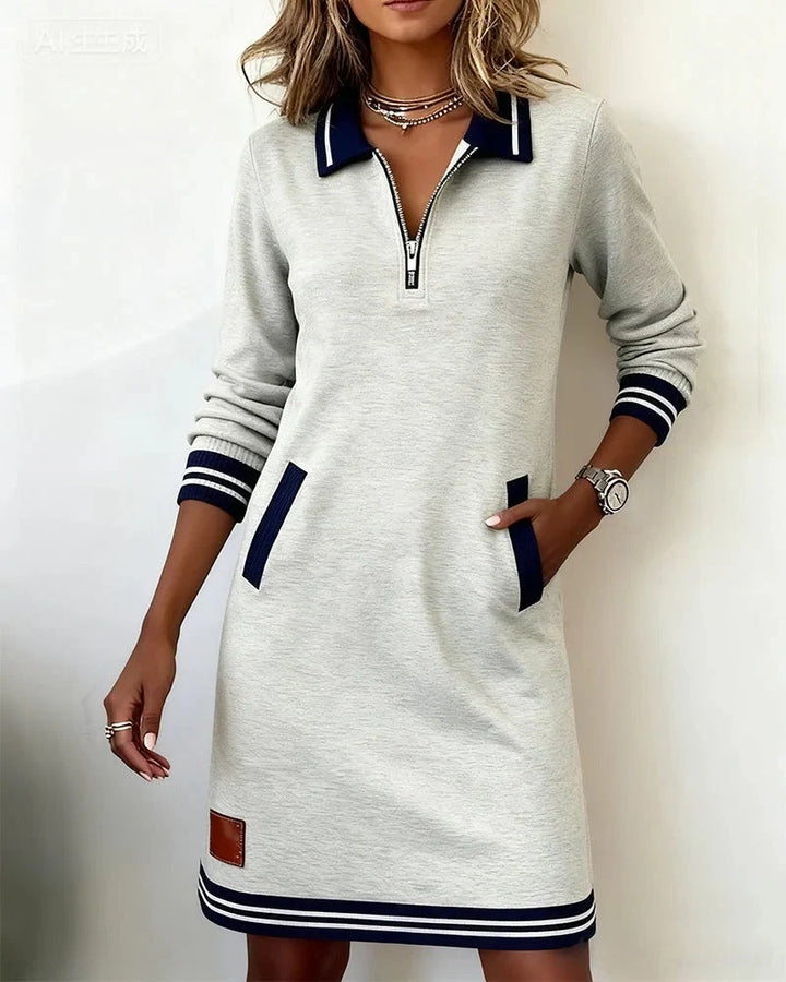 Sophia | Women's Half-Zip Sweatshirt Dress