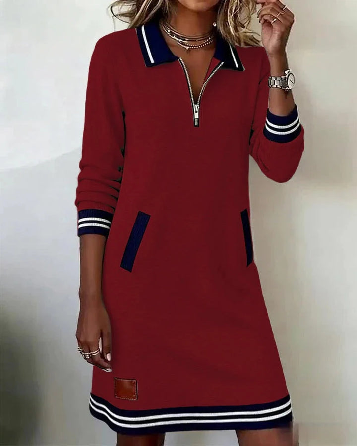 Sophia | Women's Half-Zip Sweatshirt Dress