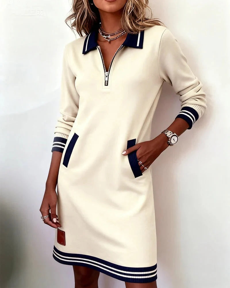 Sophia | Women's Half-Zip Sweatshirt Dress