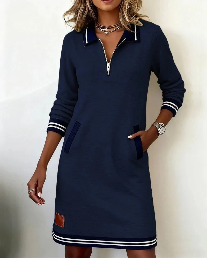 Sophia | Women's Half-Zip Sweatshirt Dress