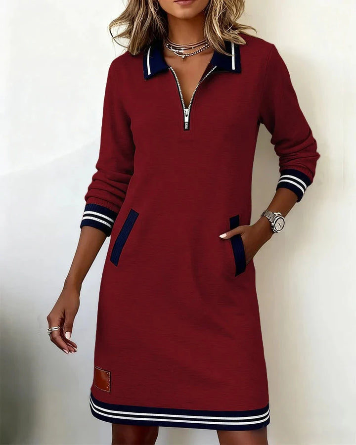 Sophia | Women's Half-Zip Sweatshirt Dress