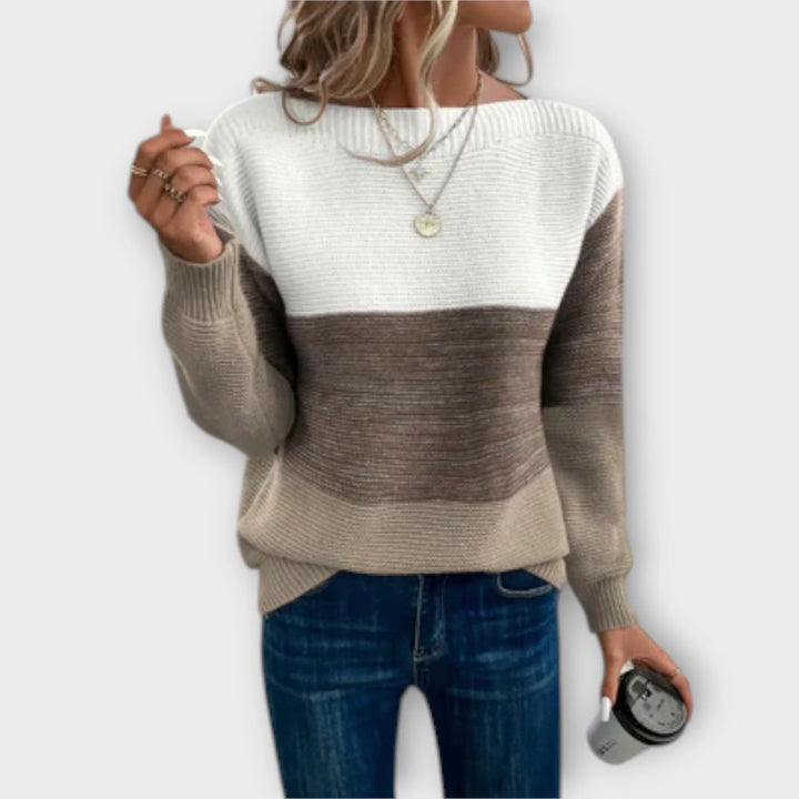 Stéphanie | Women's Colour-Block Knit Sweater