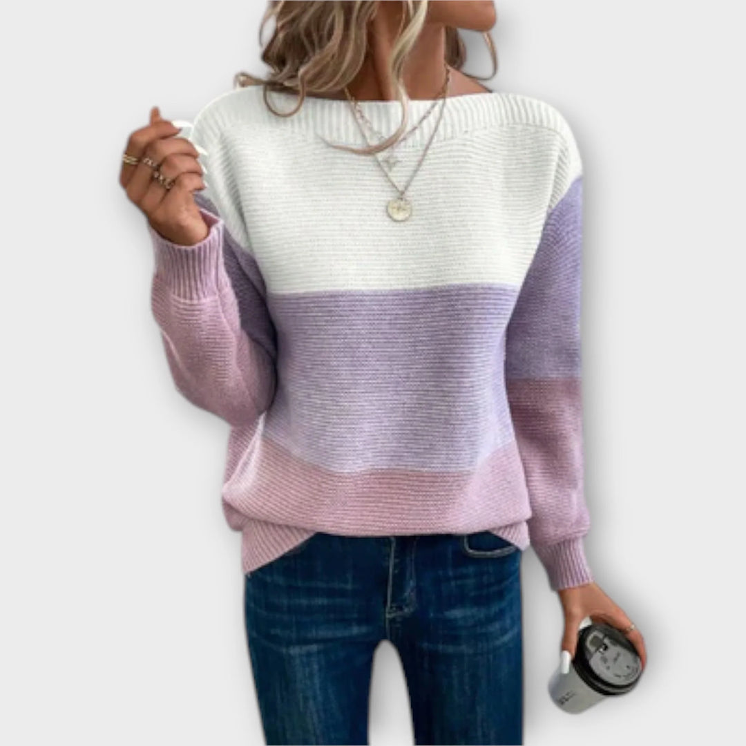 Stéphanie | Women's Colour-Block Knit Sweater