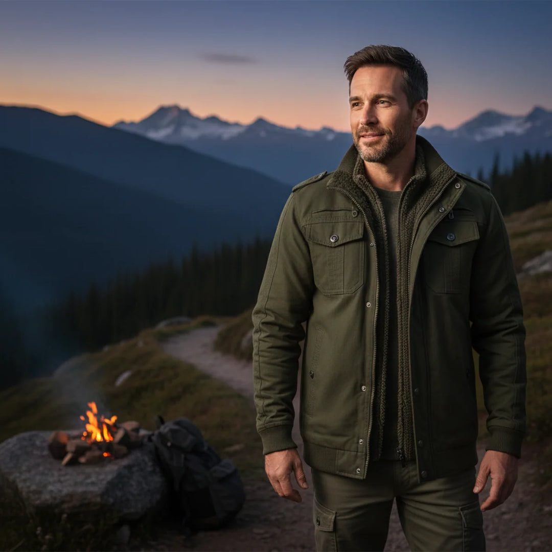 Stanley | Men's Fleece Lined Zip Up Military Winter Jacket