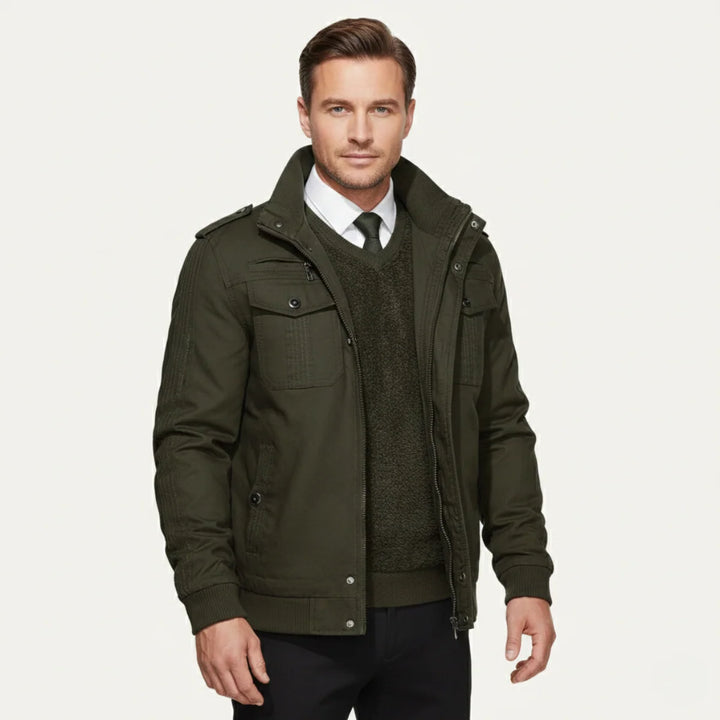 Stanley | Men's Fleece Lined Zip Up Military Winter Jacket