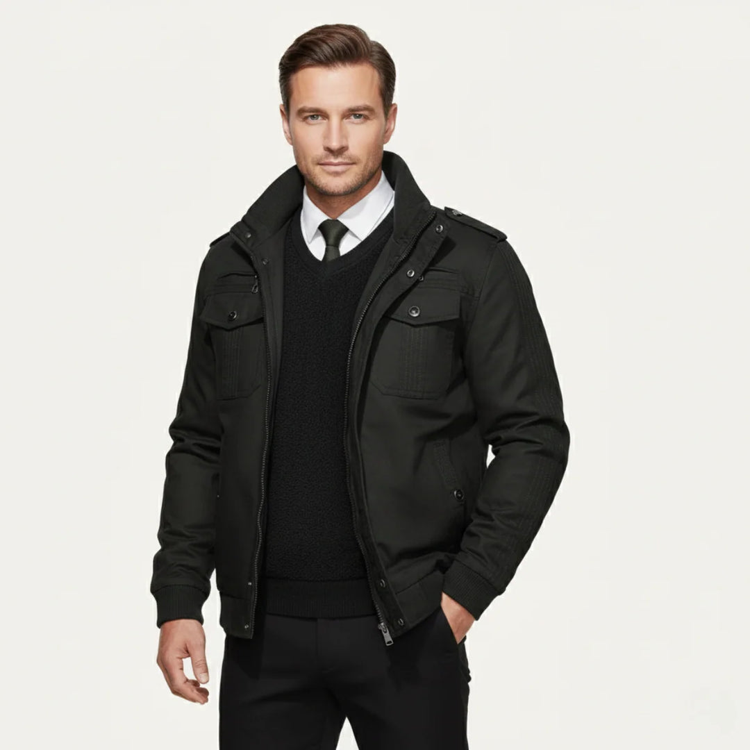 Stanley | Men's Fleece Lined Zip Up Military Winter Jacket