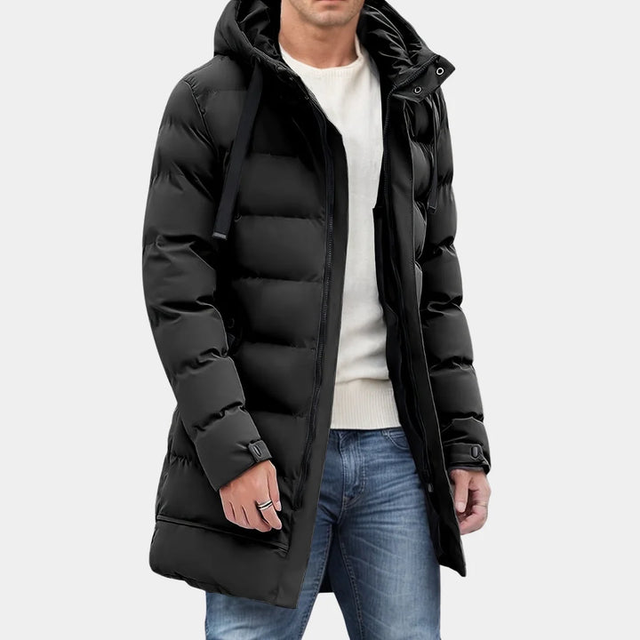 Stuart | Men's Drawcord Hood Long Puffer Coat