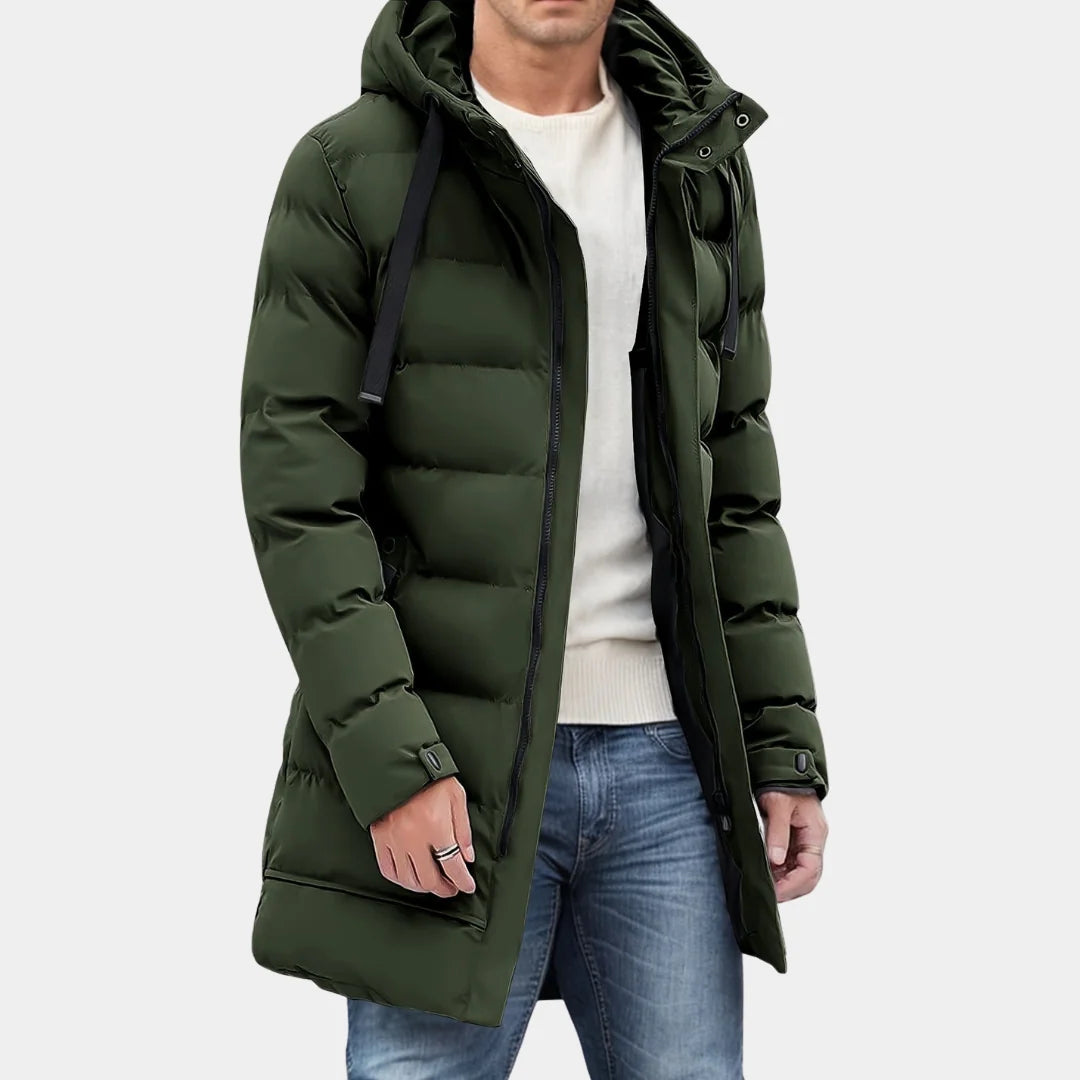 Stuart | Men's Drawcord Hood Long Puffer Coat