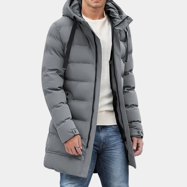 Stuart | Men's Drawcord Hood Long Puffer Coat