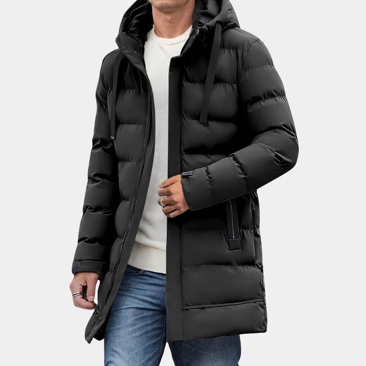 Stuart | Men's Drawcord Hood Long Puffer Coat
