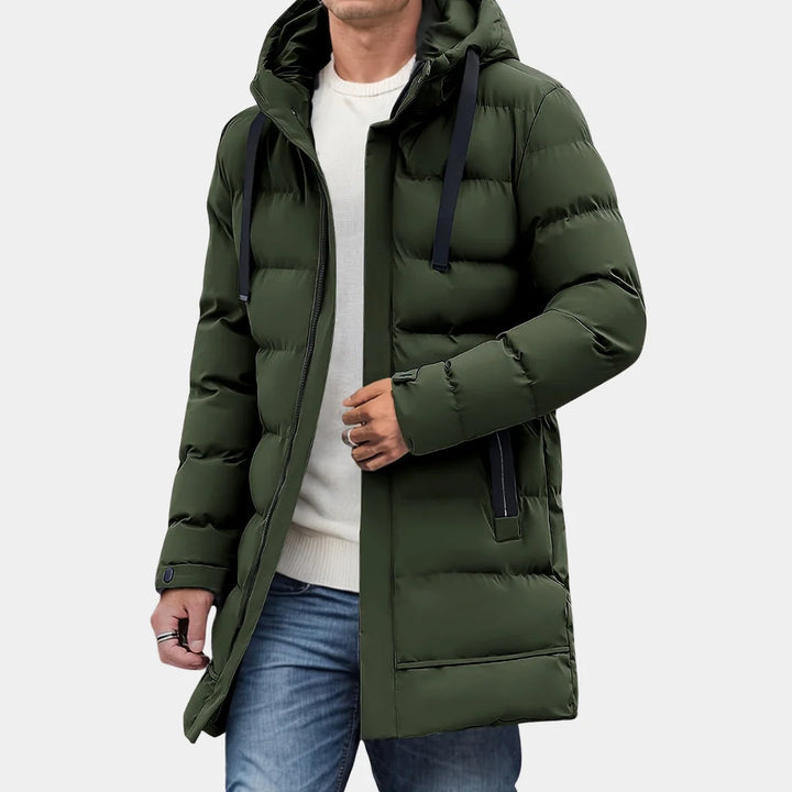 Stuart | Men's Drawcord Hood Long Puffer Coat
