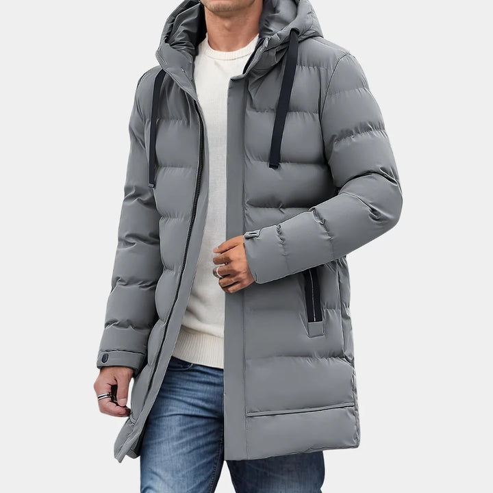 Stuart | Men's Drawcord Hood Long Puffer Coat