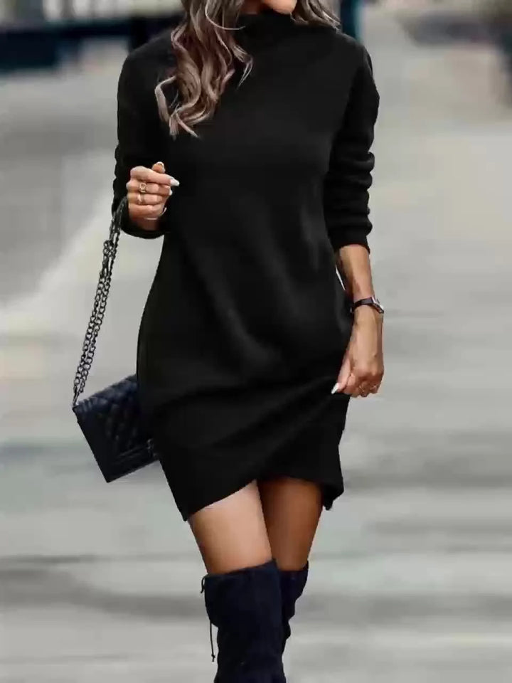 Taylor | Women's High-Neck Knit Mini Dress