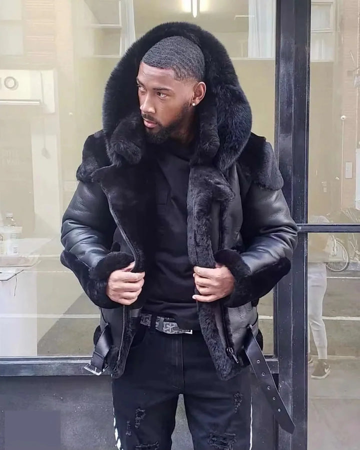 Theo | Men's Textured Collar Lined Winter Coat