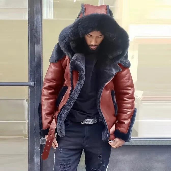 Theo | Men's Textured Collar Lined Winter Coat
