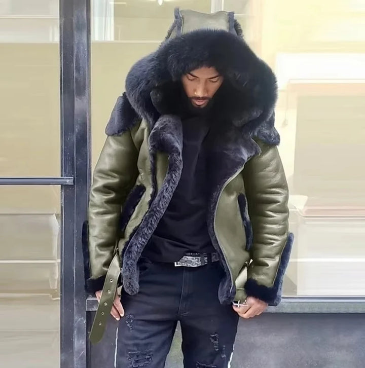 Theo | Men's Textured Collar Lined Winter Coat