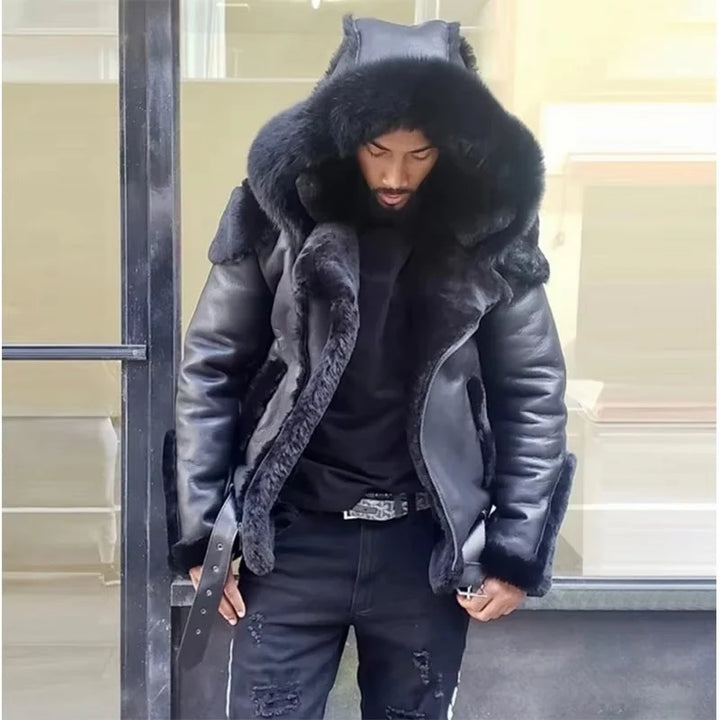 Theo | Men's Textured Collar Lined Winter Coat