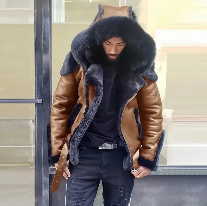 Theo | Men's Textured Collar Lined Winter Coat