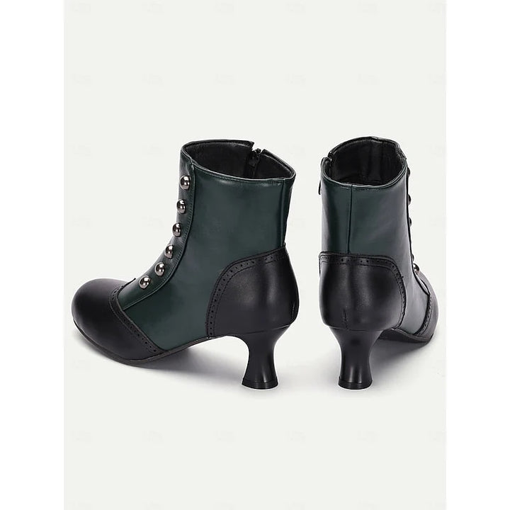 Véronique | Women's Two-Tone Buttoned Ankle Boots