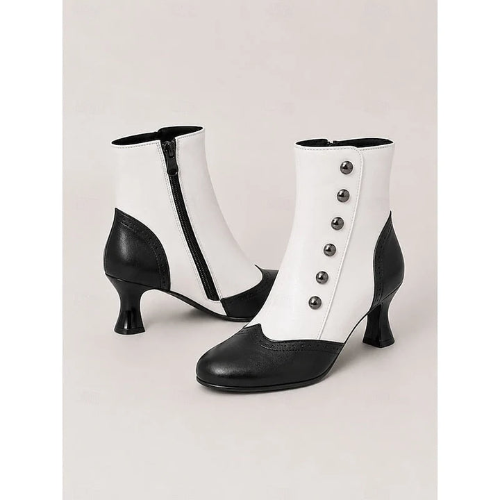 Véronique | Women's Two-Tone Buttoned Ankle Boots