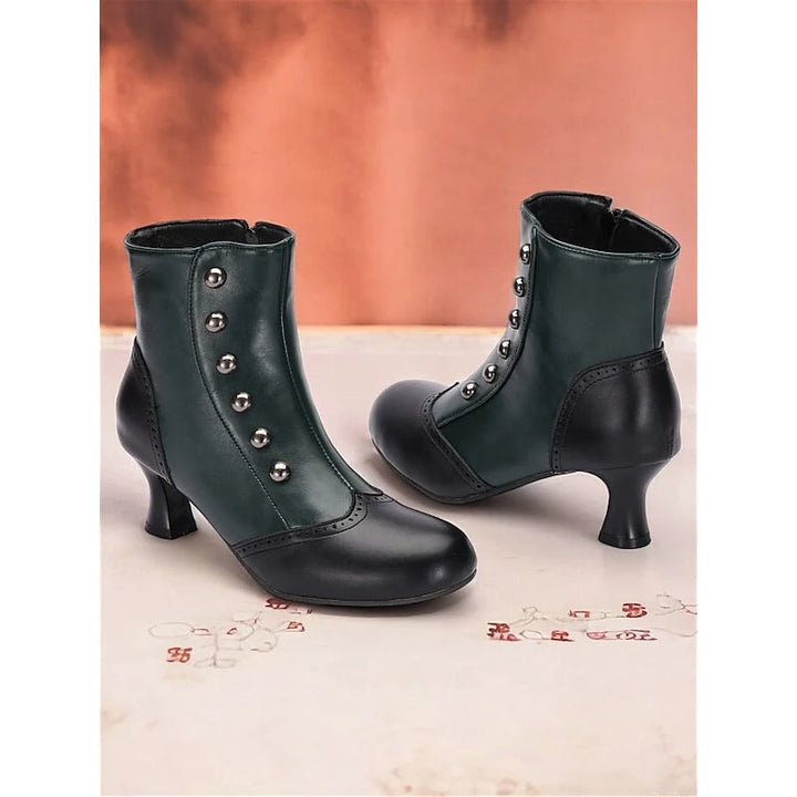 Véronique | Women's Two-Tone Buttoned Ankle Boots