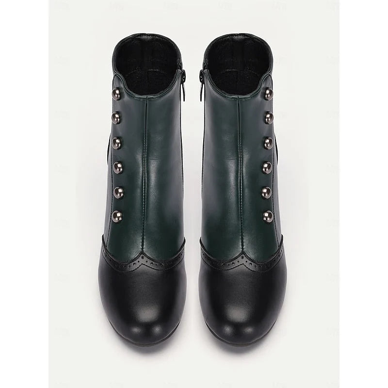 Véronique | Women's Two-Tone Buttoned Ankle Boots