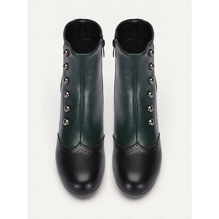 Véronique | Women's Two-Tone Buttoned Ankle Boots