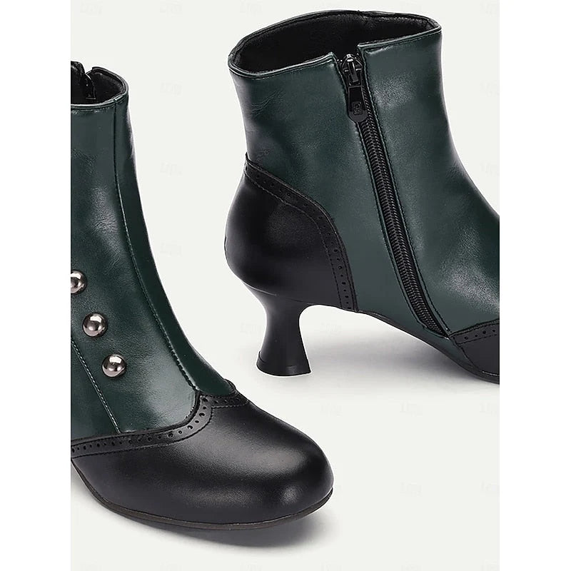 Véronique | Women's Two-Tone Buttoned Ankle Boots