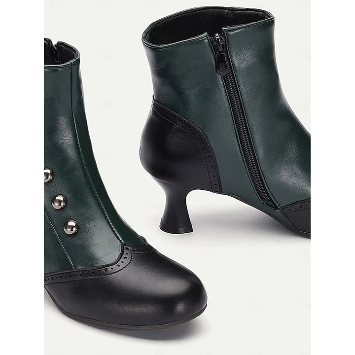 Véronique | Women's Two-Tone Buttoned Ankle Boots