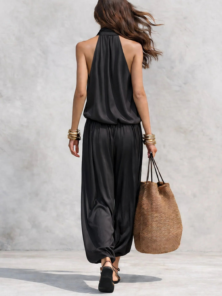 Vicki | Women's Draped Halter Two-Piece Set