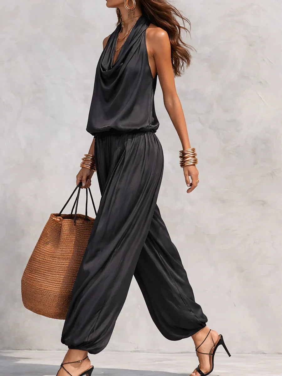 Vicki | Women's Draped Halter Two-Piece Set