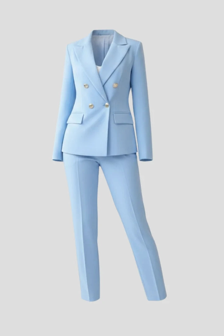 Vicky | Women's Double Breasted Slim Leg Two Piece Pant Suit