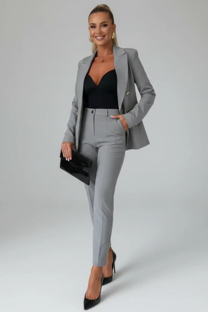 Vicky | Women's Double Breasted Slim Leg Two Piece Pant Suit