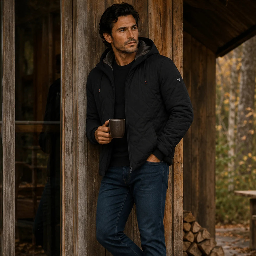 Walter | Men's Fleece Lined Stand Collar Quilted Jacket