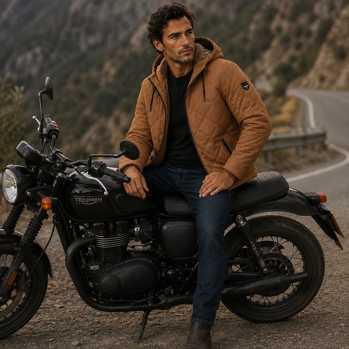 Walter | Men's Fleece Lined Stand Collar Quilted Jacket