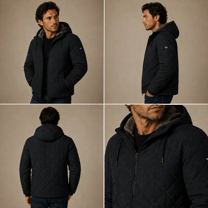 Walter | Men's Fleece Lined Stand Collar Quilted Jacket