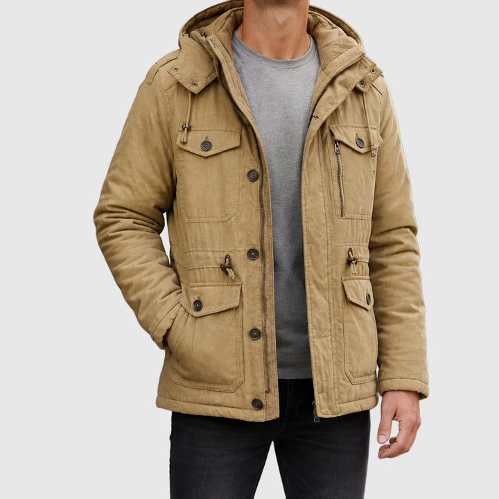 Wesley | Men's Hooded Drawstring Waist Field Jacket