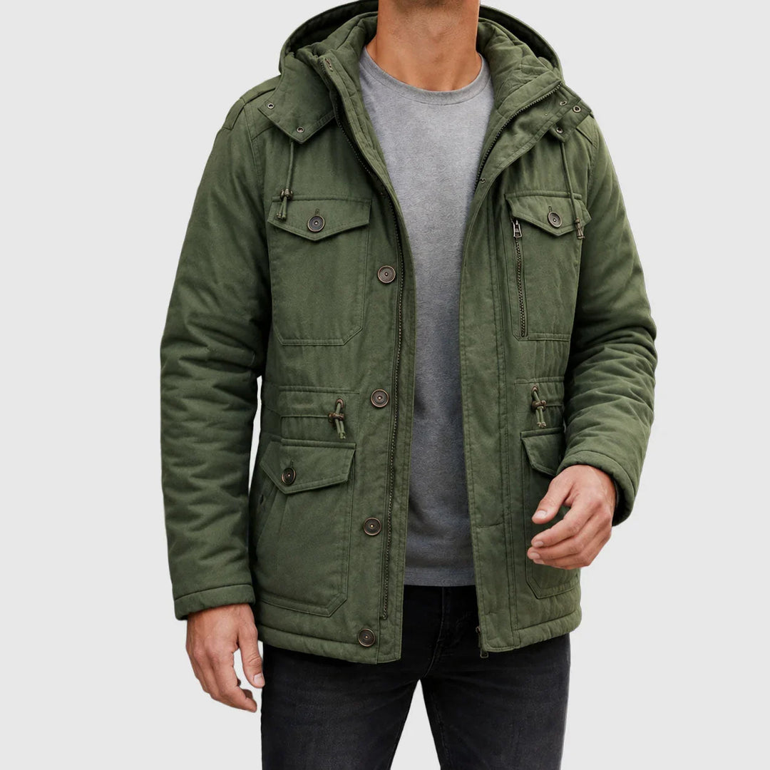Wesley | Men's Hooded Drawstring Waist Field Jacket