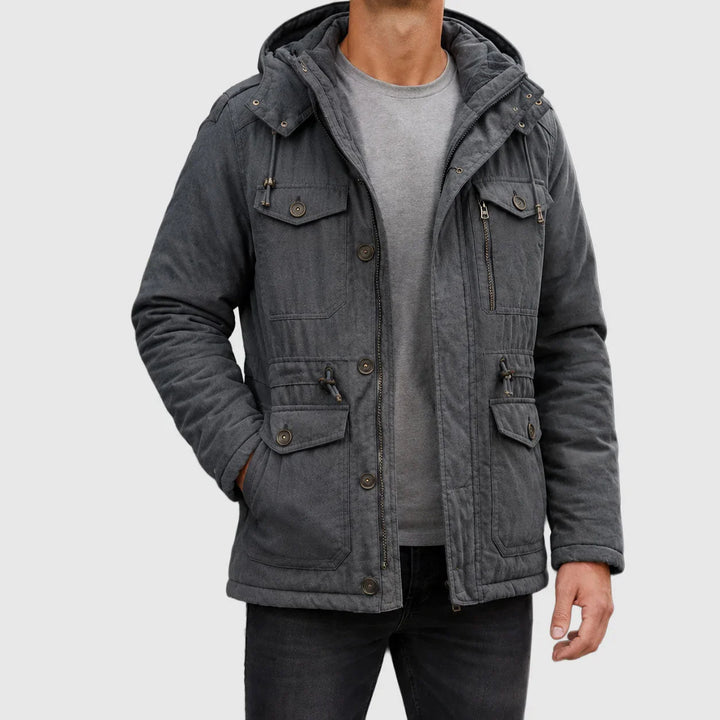 Wesley | Men's Hooded Drawstring Waist Field Jacket