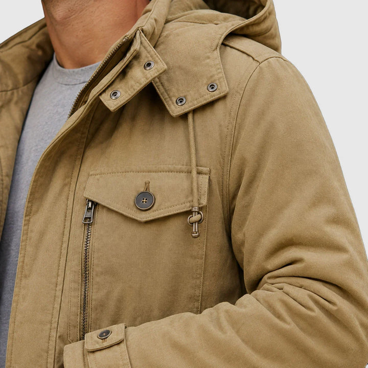 Wesley | Men's Hooded Drawstring Waist Field Jacket