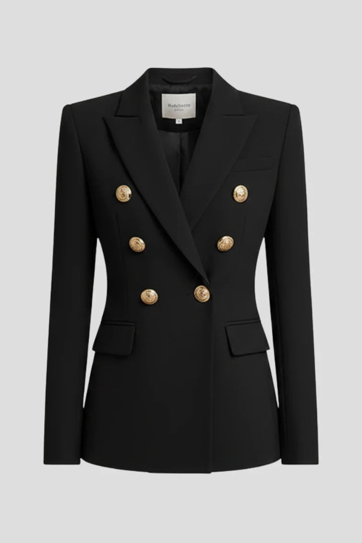 Willa | Women's Double Breasted Gold Button Suit Jacket