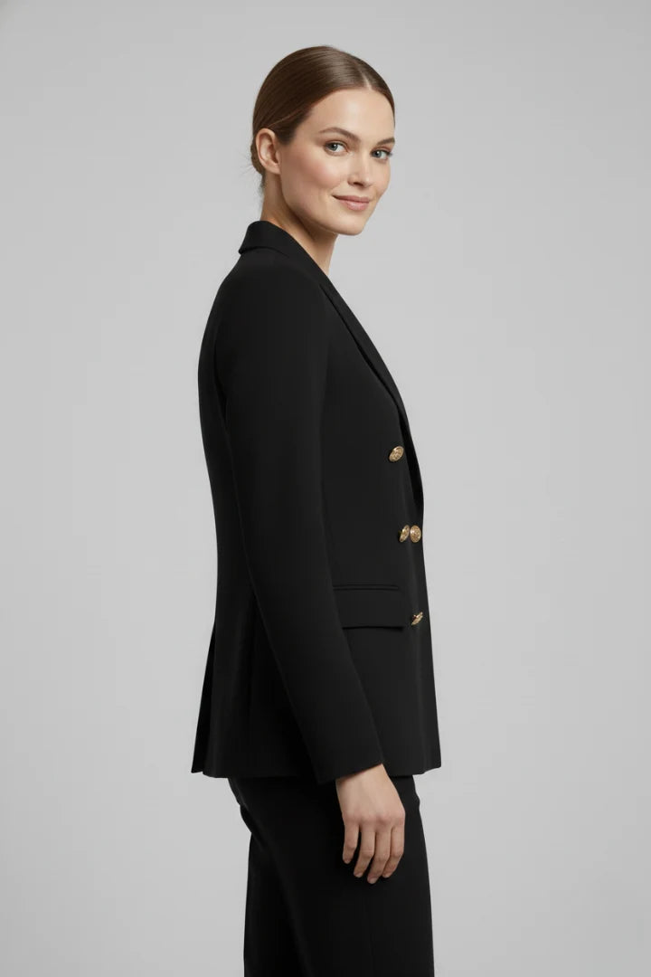 Willa | Women's Double Breasted Gold Button Suit Jacket