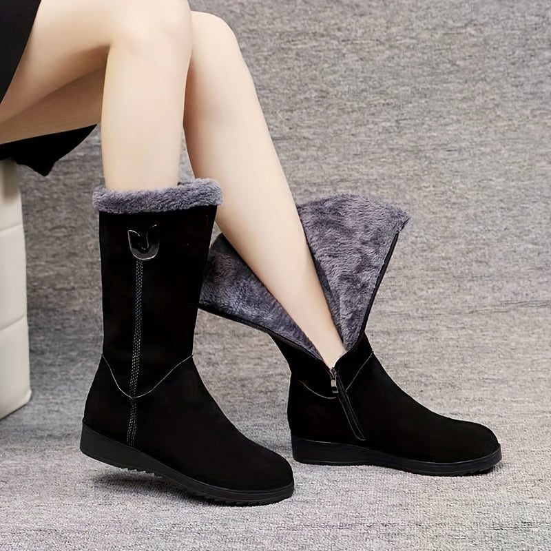 Willow | Women's Faux Fur Cuff Side Zip Winter Boots