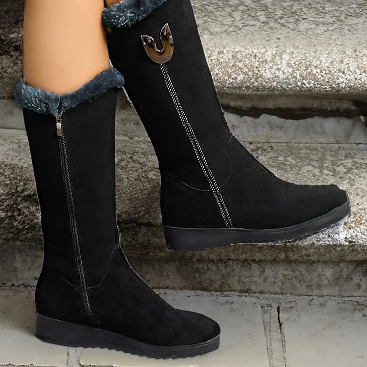 Willow | Women's Faux Fur Cuff Side Zip Winter Boots