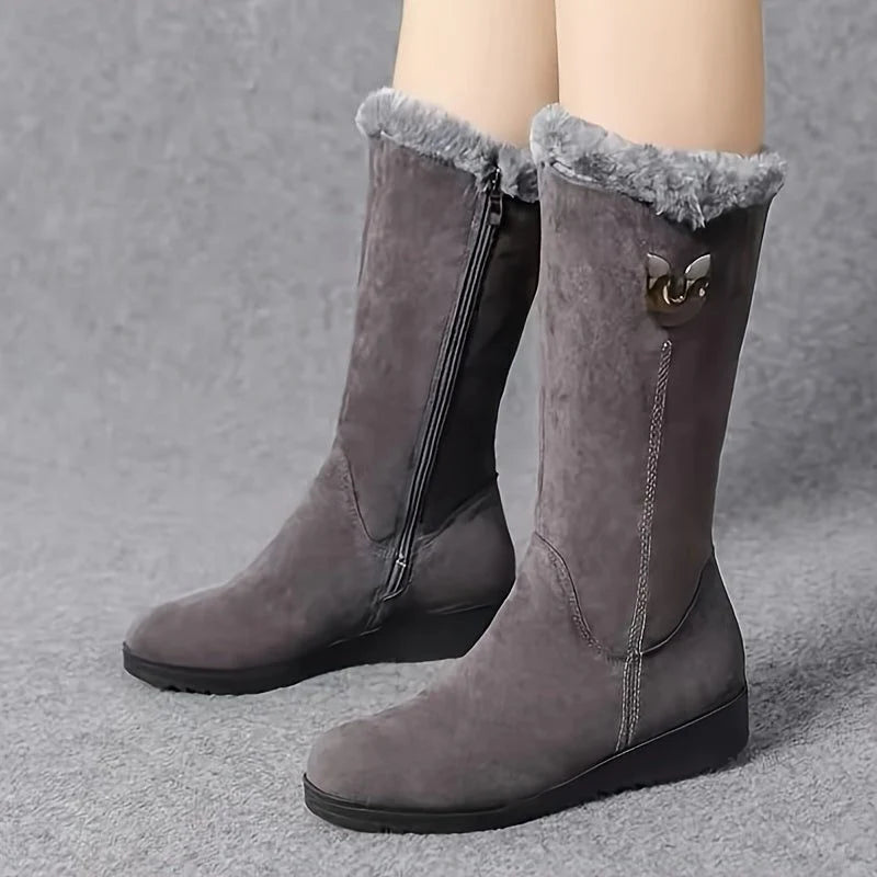 Willow | Women's Faux Fur Cuff Side Zip Winter Boots