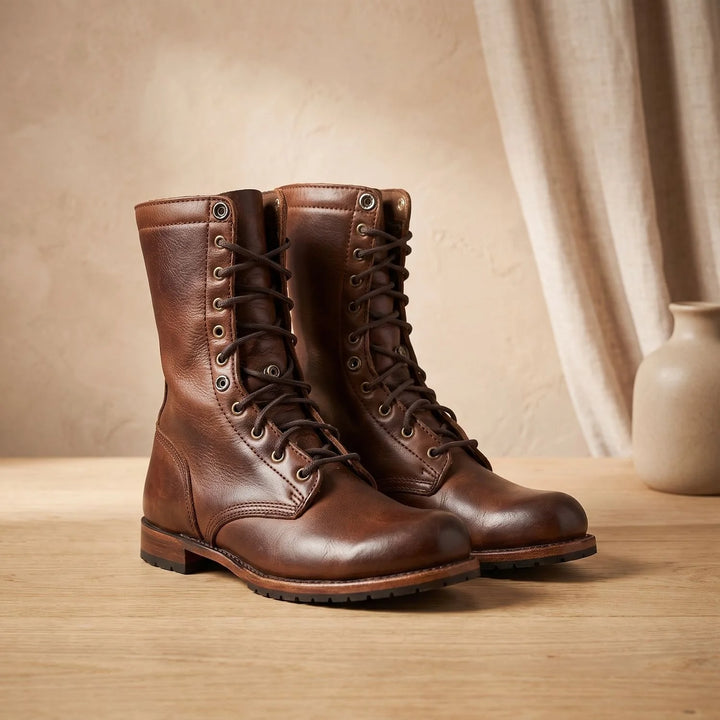 Winifred | Women's Lace Up Mid Calf Combat Boots