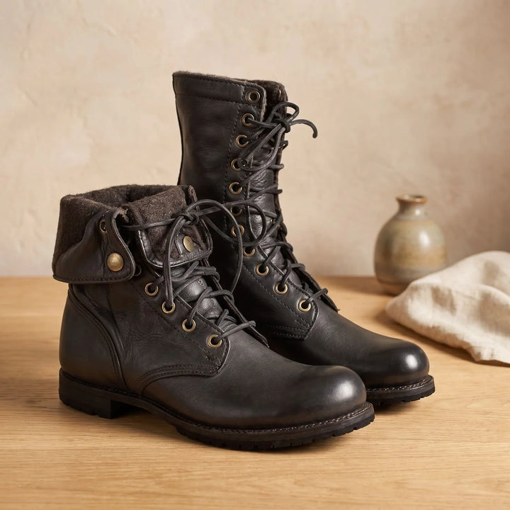 Winifred | Women's Lace Up Mid Calf Combat Boots