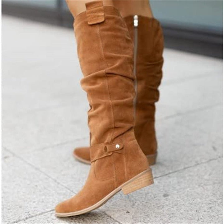 Yara | Effortless Women's Knee-High Boots with Slouch Silhouette and Low Block Heel